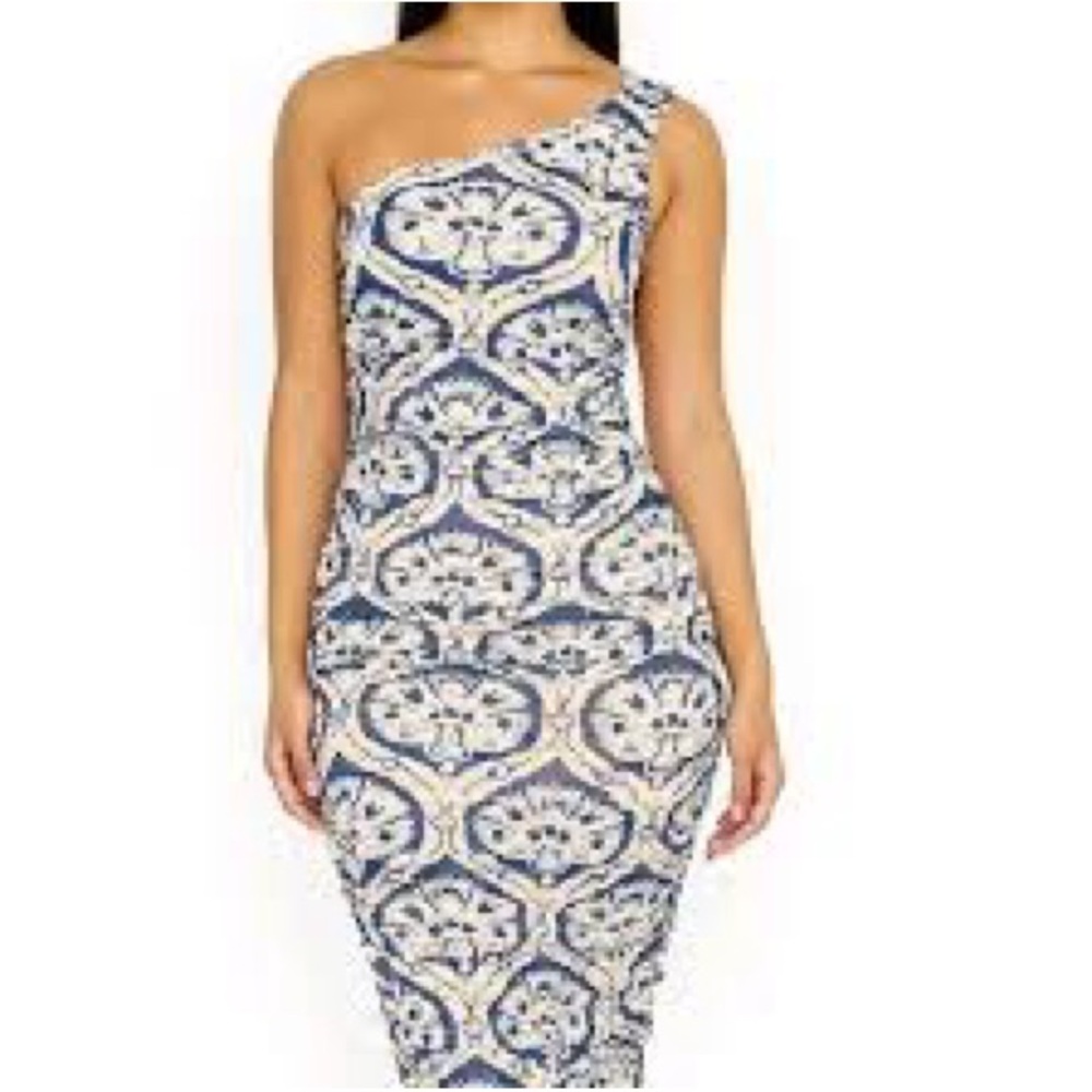 House of Harlow Midi One-Shoulder Dress